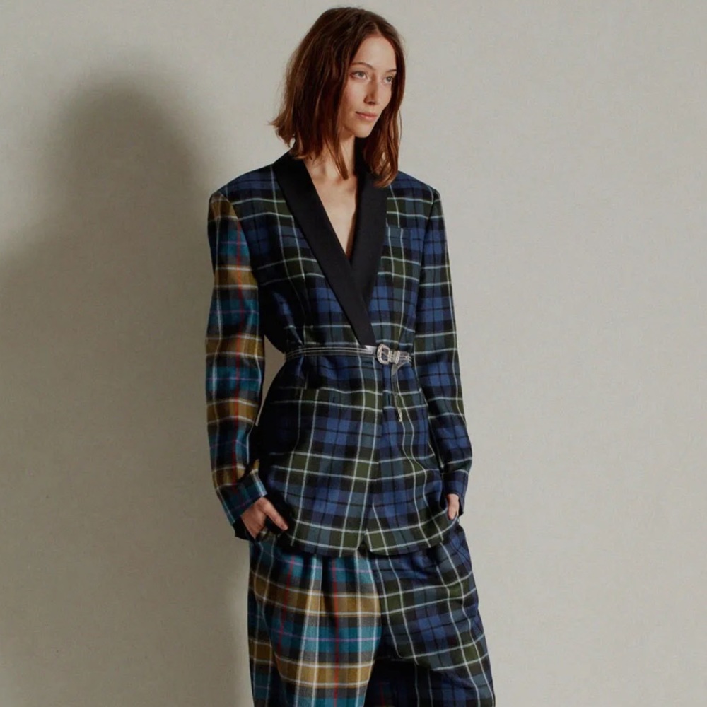 TIBI oversized wool plaid blazer prefall 2018